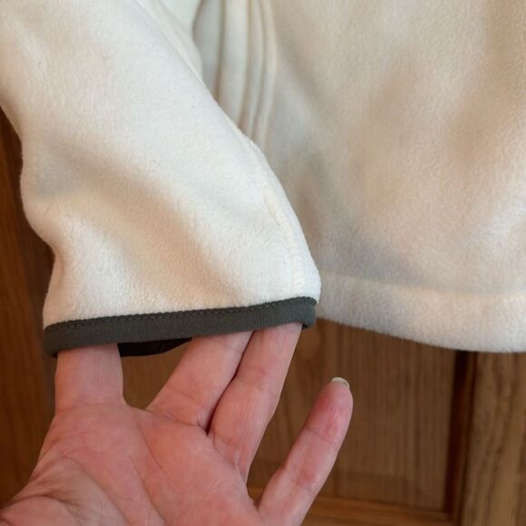 LANDS' END Full Zip White Fleece Jacket - Picture 10 of 12